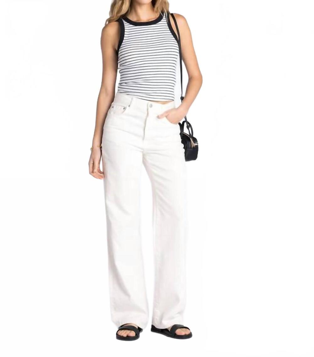 NEW THREAD & SUPPLY evie striped tank top in white/black